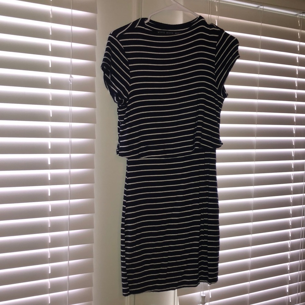 Blue striped dress